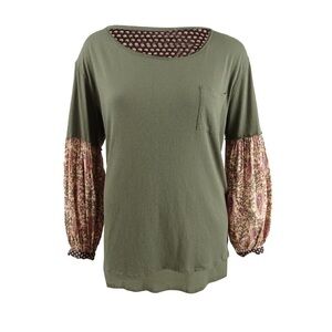 Free People Jade Paisley Oversized Top Long Sleeve